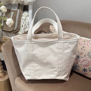 NEW L.L.Bean Boat and Tote, Zip-Top, Medium, Natural, Regular Straps LL Bean